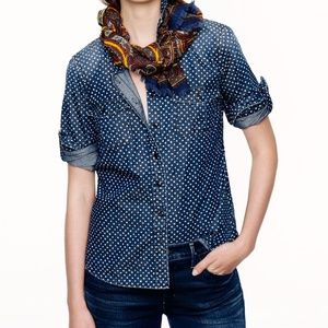 J. Crew Keeper Chambray Shirt in Star Dot